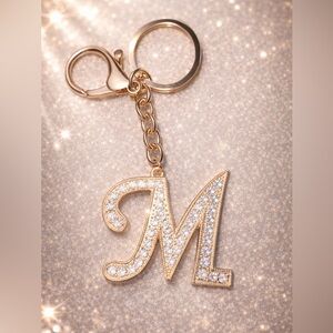 Initial M Bag Charm/ Keychain